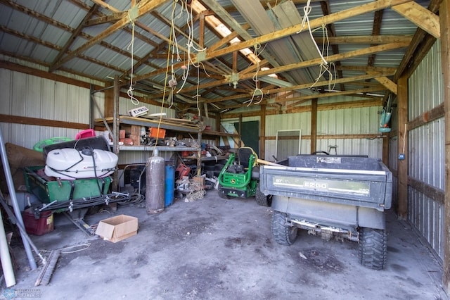6673 230th St N, Cromwell Twp, MN 56549 - garage with metal wall