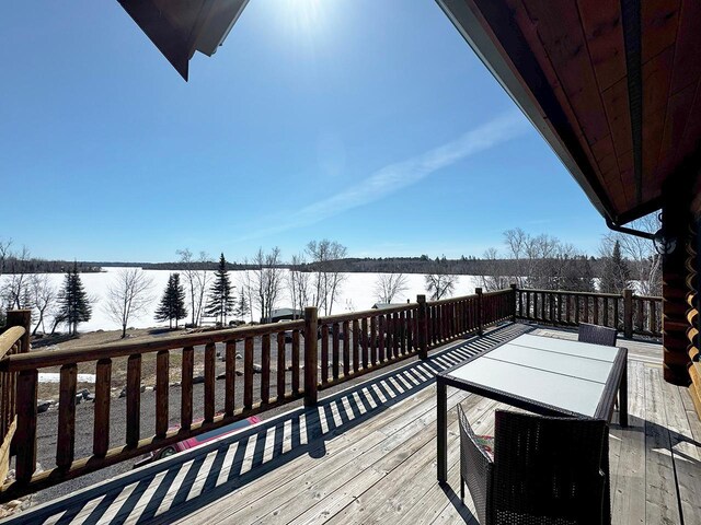 3165 Randa Rd, Orr, MN 55771 - wooden terrace with a water view