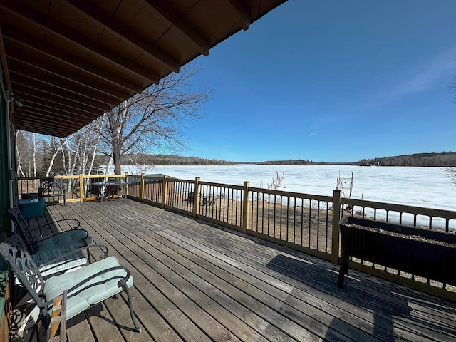 3165 Randa Rd, Orr, MN 55771 - wooden deck featuring a water view