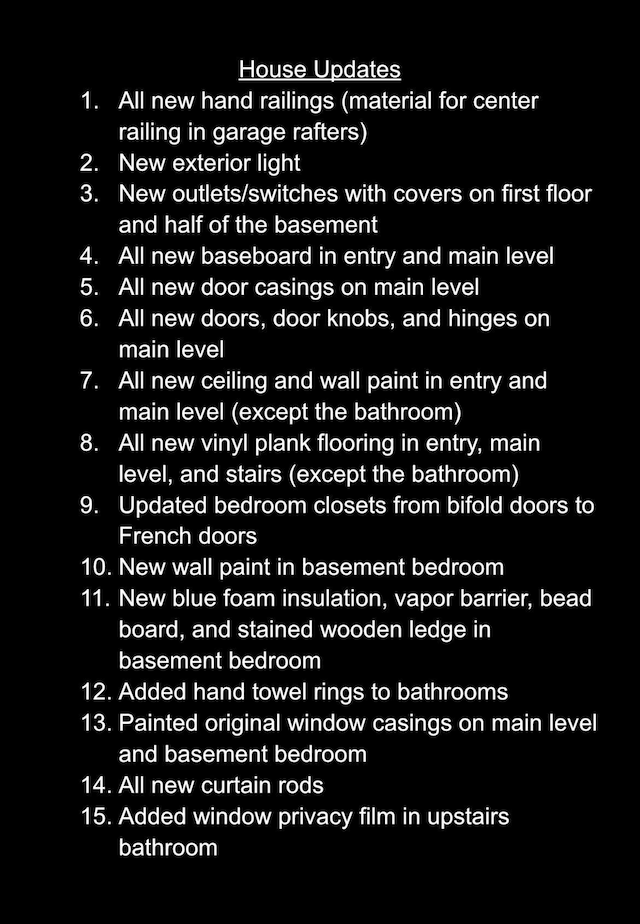 view of miscellaneous listing collateral