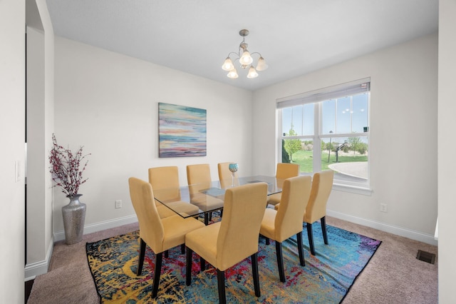 4118 San Vitero Ct, Victoria, MN 55318 - carpeted dining area with a chandelier and baseboards