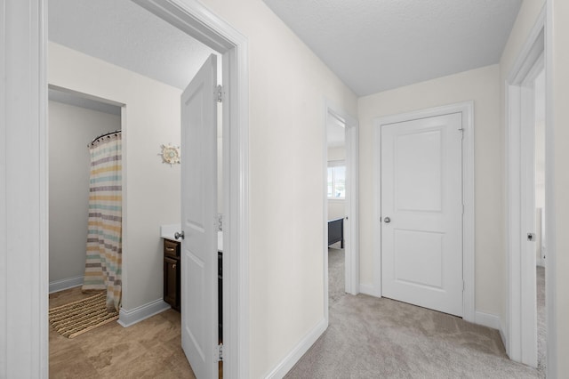 4118 San Vitero Ct, Victoria, MN 55318 - hall with baseboards, a textured ceiling, and light carpet