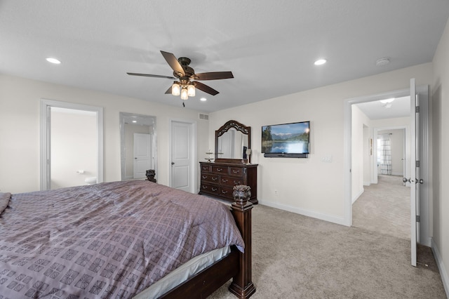 4118 San Vitero Ct, Victoria, MN 55318 - carpeted bedroom featuring recessed lighting, baseboards, and a ceiling fan
