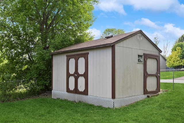 view of shed