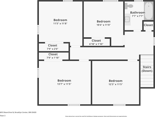 6012 Beard Ave N, Brooklyn Center, MN 55429 - floor plan / room layout