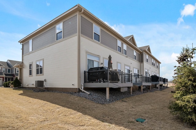 19000 72nd Pl N, Maple Grove, MN 55311 - back of house featuring central AC and a wooden deck
