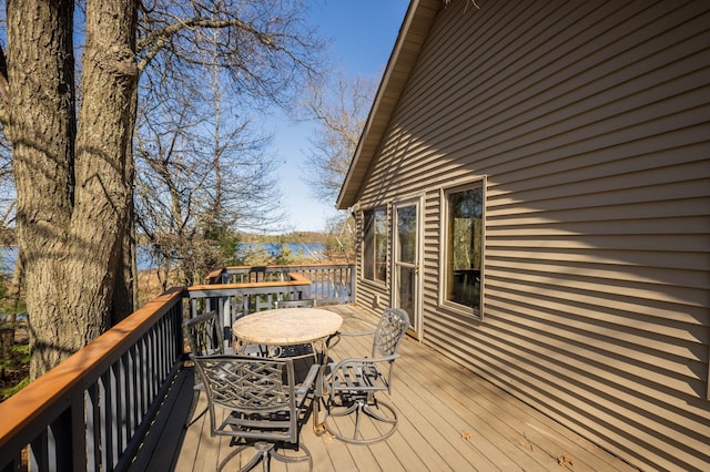 29825 Minerva Cir, Swiss Twp, WI 54830 - wooden terrace featuring outdoor dining space
