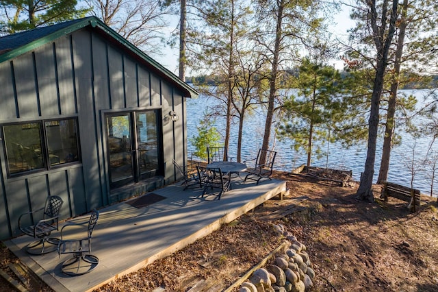 29825 Minerva Cir, Swiss Twp, WI 54830 - view of patio with a deck with water view