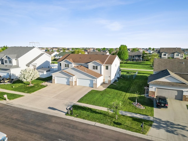 aerial view of residential area
