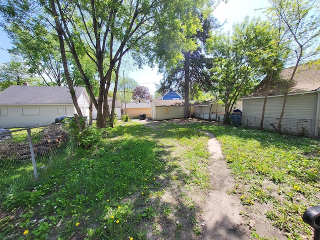 view of yard with fence