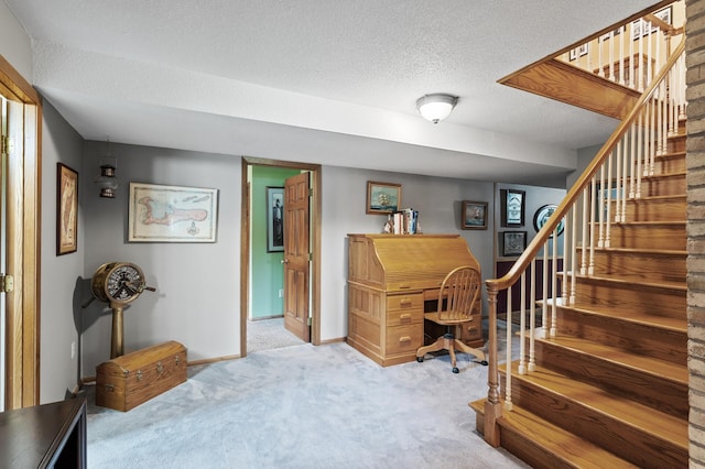 32355 Nottingham Ct, Chisago Lake Twp, MN 55045 - home office with carpet floors, a textured ceiling, and baseboards