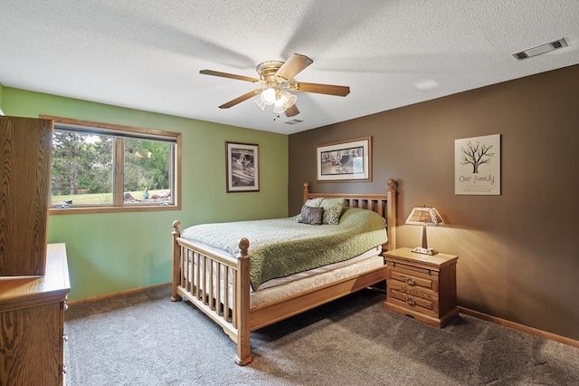 32355 Nottingham Ct, Chisago Lake Twp, MN 55045 - bedroom featuring carpet, a ceiling fan, baseboards, and a textured ceiling
