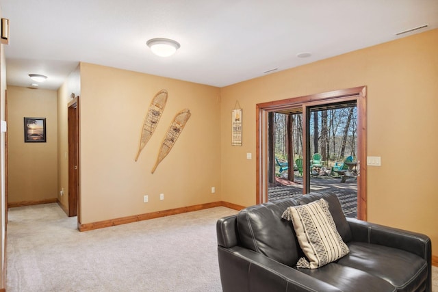 12640 Fawn Lake Rd, Crosslake, MN 56442 - living area with light carpet and baseboards