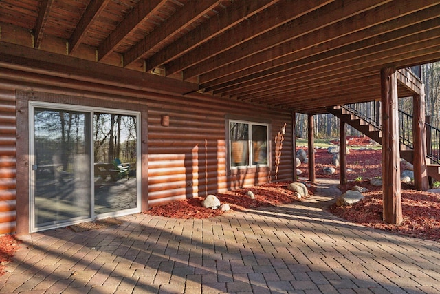 12640 Fawn Lake Rd, Crosslake, MN 56442 - view of patio / terrace with stairs