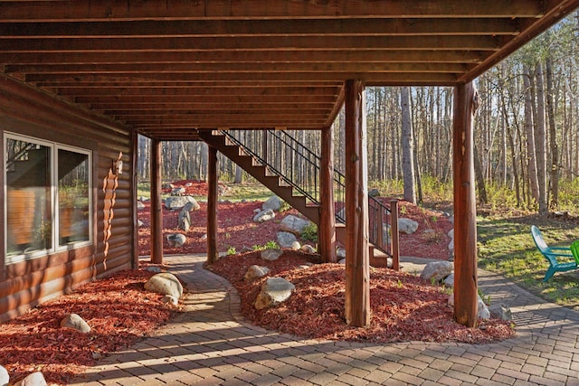 12640 Fawn Lake Rd, Crosslake, MN 56442 - view of patio with stairway