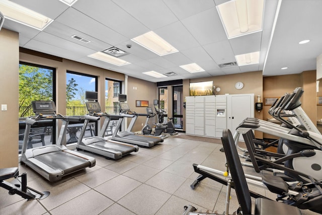 3709 Grand Way Unit 315, Saint Louis Park, MN 55416 - workout area featuring a drop ceiling
