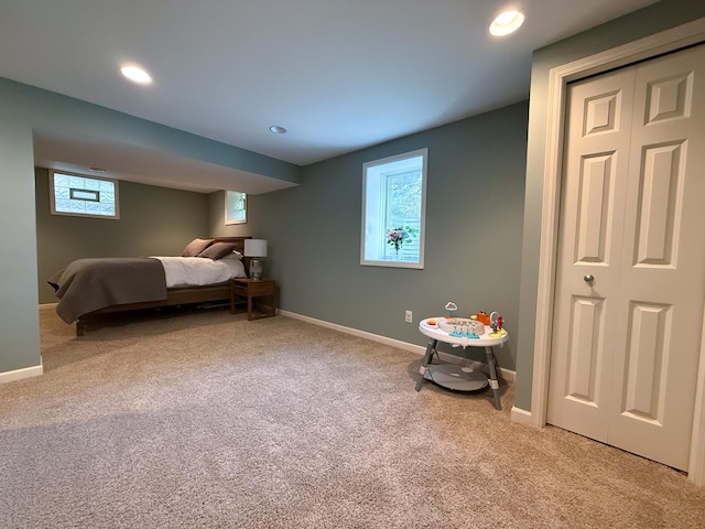 14700 Minnehaha Pl, Minnetonka, MN 55391 - bedroom featuring light carpet, baseboards, and recessed lighting