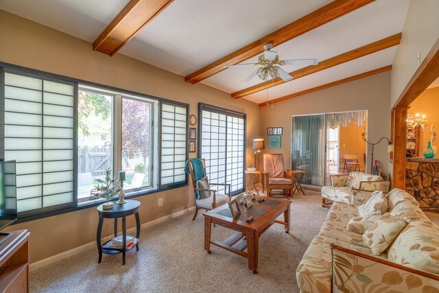 402 2nd Ave SE, Mapleton, MN 56065 - living room featuring carpet, ceiling fan, healthy amount of natural light, and baseboards
