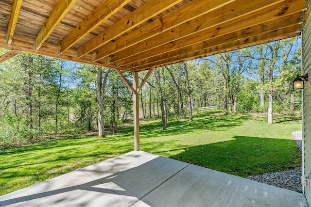 18041 224th Ave NW, Big Lake Twp, MN 55309 - view of patio / terrace with view of wooded area