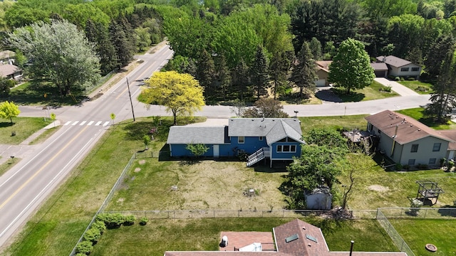 aerial perspective of suburban area