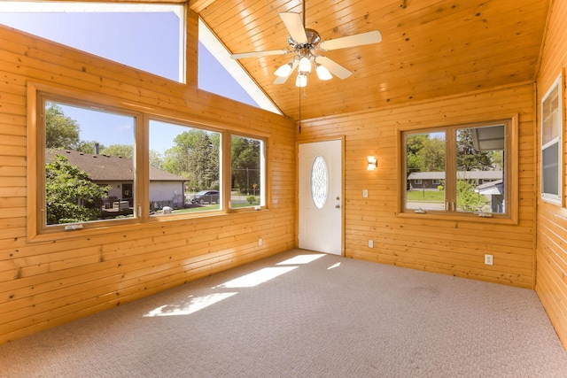 5391 Cottage Ave, White Bear Twp, MN 55110 - unfurnished sunroom featuring lofted ceiling
