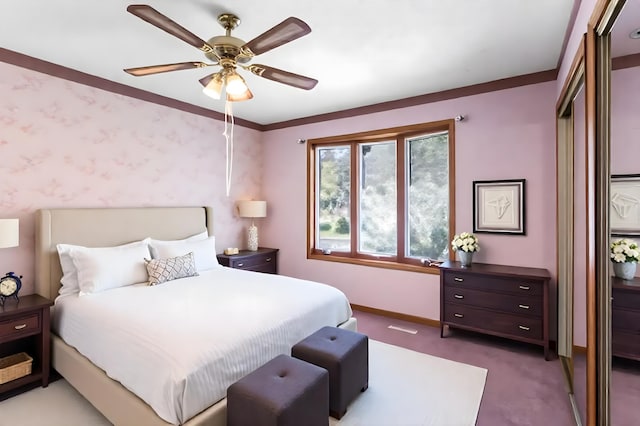 5391 Cottage Ave, White Bear Twp, MN 55110 - bedroom featuring carpet floors and ceiling fan