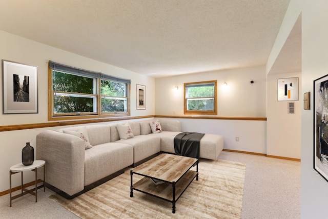 5391 Cottage Ave, White Bear Twp, MN 55110 - living area featuring healthy amount of natural light and light colored carpet
