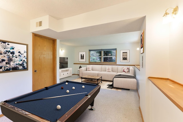 5391 Cottage Ave, White Bear Twp, MN 55110 - recreation room with carpet floors and billiards table
