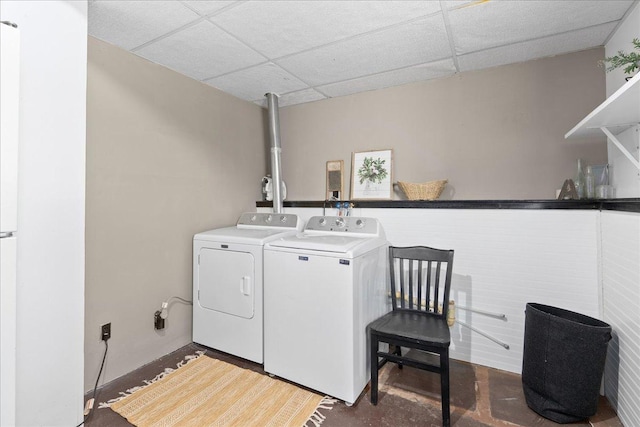 E7065 County Road B, Tainter Twp, WI 54730 - laundry area with washing machine and clothes dryer