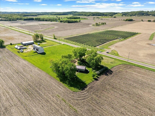 E7065 County Road B, Tainter Twp, WI 54730 - aerial view of sparsely populated area with rows of crops