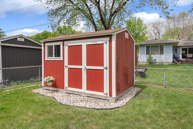 view of shed
