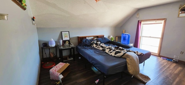139 2nd St W, Wabasha, MN 55981 - bedroom featuring lofted ceiling, a textured ceiling, and wood finished floors