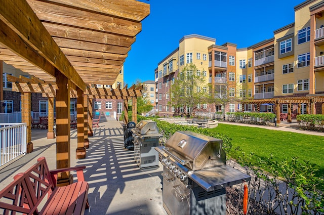 view of community featuring a pergola