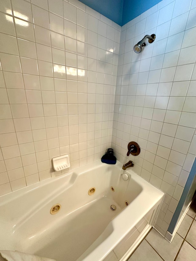 full bathroom featuring tile patterned floors and a combined bath / shower with jetted tub
