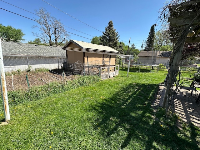 view of yard with a trampoline