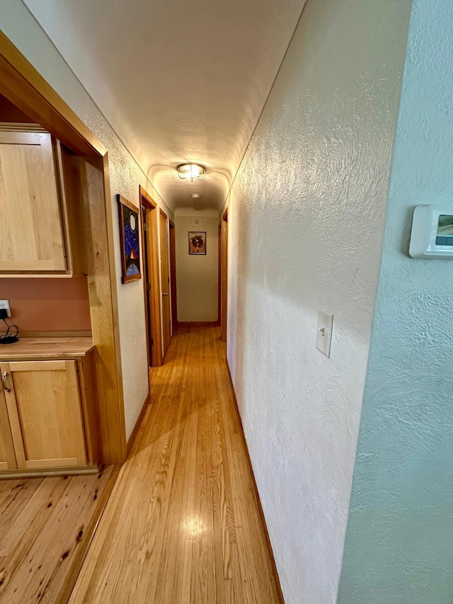 2127 S Ave E, North Saint Paul, MN 55109 - corridor with light wood finished floors and a textured wall