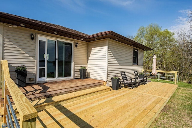12606 Abbey Lake Ln, Lake View Twp, MN 56501 - view of wooden deck