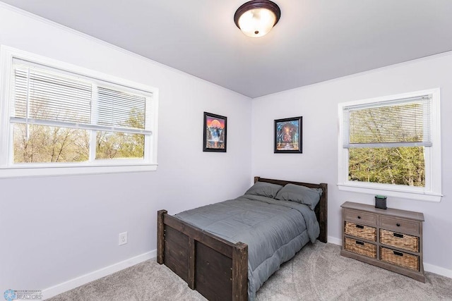 12606 Abbey Lake Ln, Lake View Twp, MN 56501 - carpeted bedroom with baseboards and ornamental molding