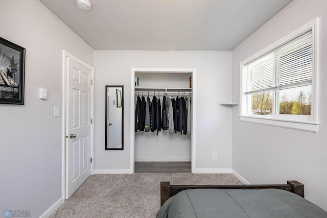 12606 Abbey Lake Ln, Lake View Twp, MN 56501 - bedroom featuring carpet flooring, baseboards, a closet, and a spacious closet