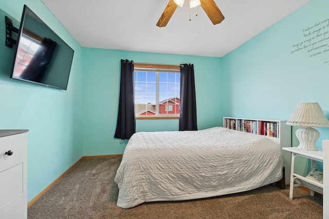 2141 Cleveland Ln S, Cambridge, MN 55008 - carpeted bedroom with baseboards and a ceiling fan
