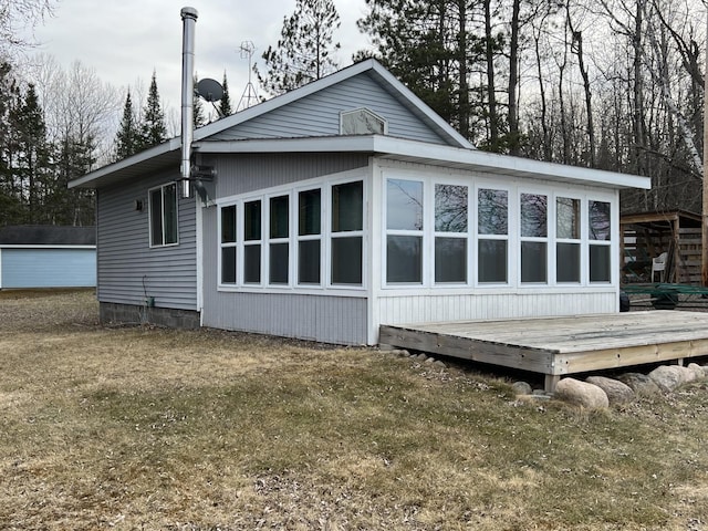 11749 Side Dr, Fine Lakes Twp, MN 55798 - rear view of house featuring a deck