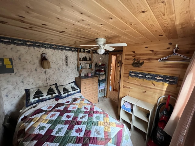11749 Side Dr, Fine Lakes Twp, MN 55798 - bedroom with wood ceiling and wood walls