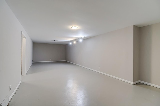 finished basement with baseboards