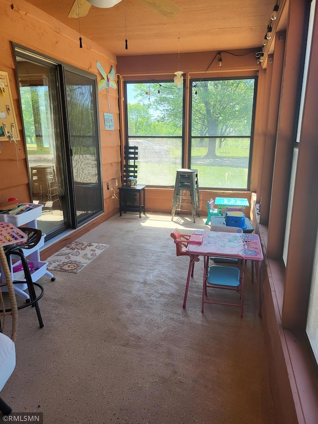 8743 Unit Ave, Stewart, MN 55385 - sunroom featuring plenty of natural light and a ceiling fan