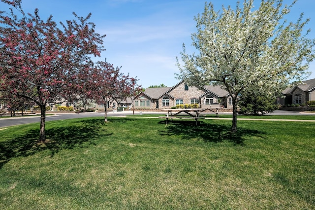 24107 Rivers Edge Rd, Rogers, MN 55374 - view of front facade with a front yard and stone siding