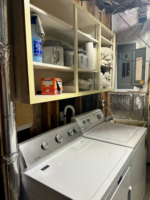 1123 Tyler Ave SE, Bemidji Twp, MN 56601 - washroom with separate washer and dryer and electric panel