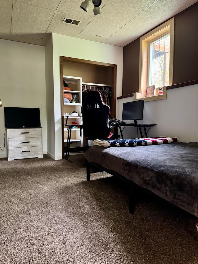 1123 Tyler Ave SE, Bemidji Twp, MN 56601 - carpeted bedroom featuring a paneled ceiling