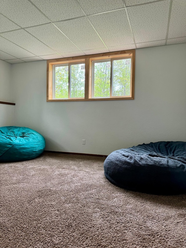 1123 Tyler Ave SE, Bemidji Twp, MN 56601 - carpeted bedroom featuring a paneled ceiling and baseboards