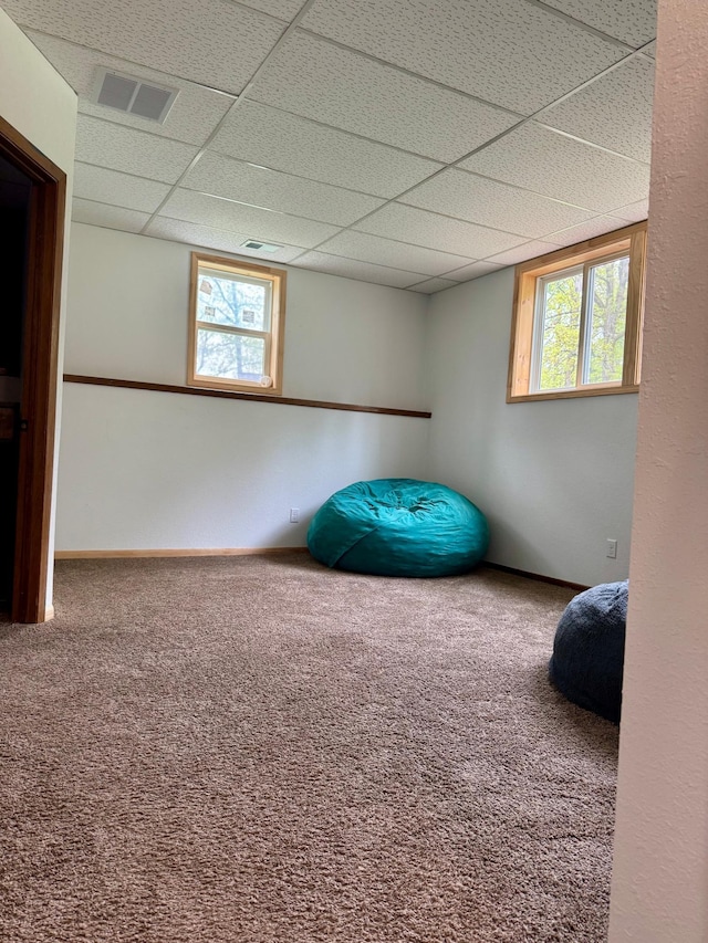 1123 Tyler Ave SE, Bemidji Twp, MN 56601 - miscellaneous room with a paneled ceiling and carpet flooring