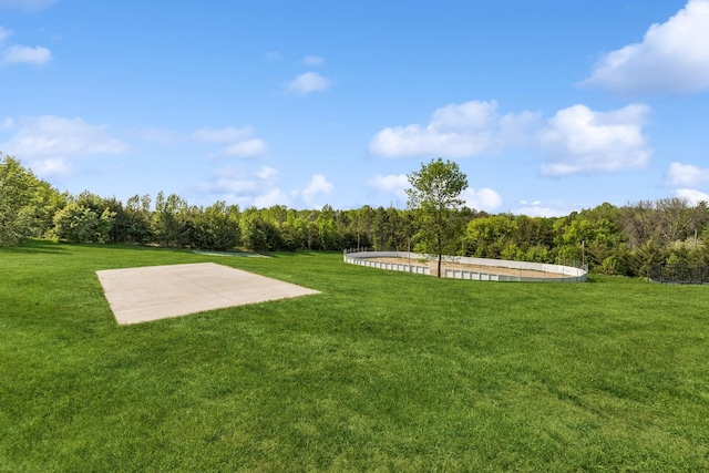 2169 Ibson Ave SE, Rockford Twp, MN 55313 - view of green lawn with a view of trees and a patio